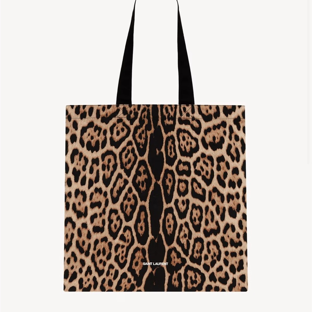 Saint Laurent Leopard Print Tote Bag